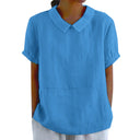 Classic Collar Short Sleeve Women's Blouse