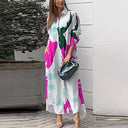 Vibrant Graphic Print Shirt Dress with Pockets