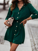 Chic Women's Shirt Dress with Knot & Pocket