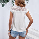 Chic Ruffle Blouse with Floral Lace Embellishments