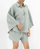 Chic Linen Blouse with Stylish Pockets for Women