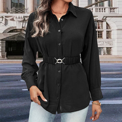 Chic Women's Blouse with Belted Style