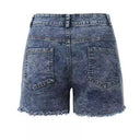 High-Waisted Frayed Hem Denim Shorts for Women