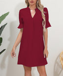 Chic V-Neck Peplum Dress for Women