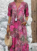 Chic Midi Dress with Pocketed Style