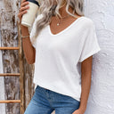 Chic Women's V-Neck Knit Blouse