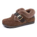 Chic Women's Slippers with Decorative Buckle & Plush Lining