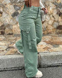 Wide-Cut Cargo Pants with Stylish Pockets