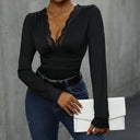 Women's Lace Trim Bodysuit with Flattering Design