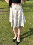 Polka Dot Women's Skirt with Elastic Waist