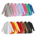 Chic Women's Long Sleeve Blouse in Fine Cotton