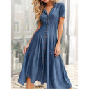 Stylish Women's Denim Midi Dress
