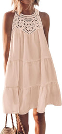 Women's Summer Dress with Crochet Lace Detail