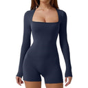 Square Neck Long Sleeve Bodysuit for Women