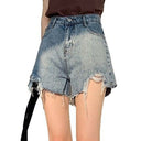 Trendy Destroyed Denim Shorts for Women