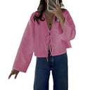 Chic Cropped Blouse with Tie Detail for Women