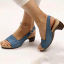 Ladies Comfortable Heeled Sandals with Anatomical Footbed and Elegant Strap by Heidi-Mode