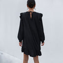 Woman's Ruffle Detail Dress with Chic Waistline
