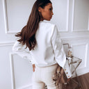 Chic Women's Blouse with Unique Button Accents