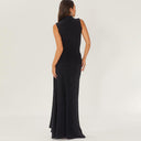 Chic Glitter Maxi Dress with High Slit Design
