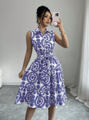 Chic Floral Midi Dress for Women