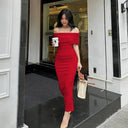 Chic Off-Shoulder Wrap Dress for Women