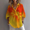 Floral Print Women's Blouse with Button Placket