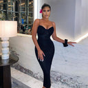 Chic Midi Dress with Spaghetti Straps and Ruching