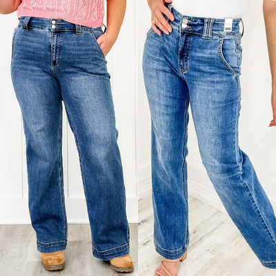High-Waisted Women's Denim Jeans - Chic Style