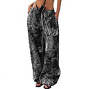 Women's High-Waisted Cargo Trousers with Stylish Pattern