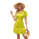 Chic Women's Cotton Lace-Trimmed Dress