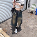 Women's High Waist Wide Leg Cargo Jeans