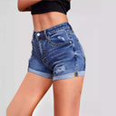Chic High-Waisted Distressed Denim Shorts for Women