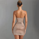 Glittering Mini Dress with Sheer Inserts