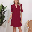 Chic V-Neck Peplum Dress for Women