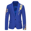 Floral Design Women's Blazer with Silky Finish