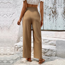 Chic High-Waisted Trousers with Button Accents