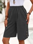 Chic Women's Airy Shorts with Button Accents