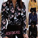 Floral Patterned Women's Blouse with Stylish Cut