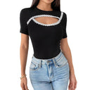 Floral Cut-Out Women's Bodysuit Design