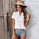 Embroidered Short Sleeve Women's Blouse