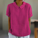 Classic Collar Short Sleeve Women's Blouse