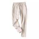 Chic Linen Blend Chino Pants with Adjustable Waist