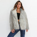 Chic Faux Fur Blazer with Wide Collar
