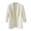 Chic Women's Blazer Jacket with Stylish Cut and Handy Pockets