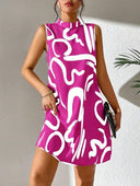 Chic A-Line Mini Dress with Graphic Print