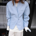 Chic Asymmetrical Women's Blazer Jacket with Pockets