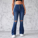 High-Waisted Ripped Flared Jeans for Women