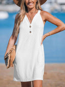 Chic Women's Beach Dress with V-Neck Design