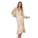 Floral Balloon Sleeve Maxi Dress for Women